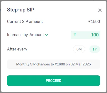 step-up SIP feature